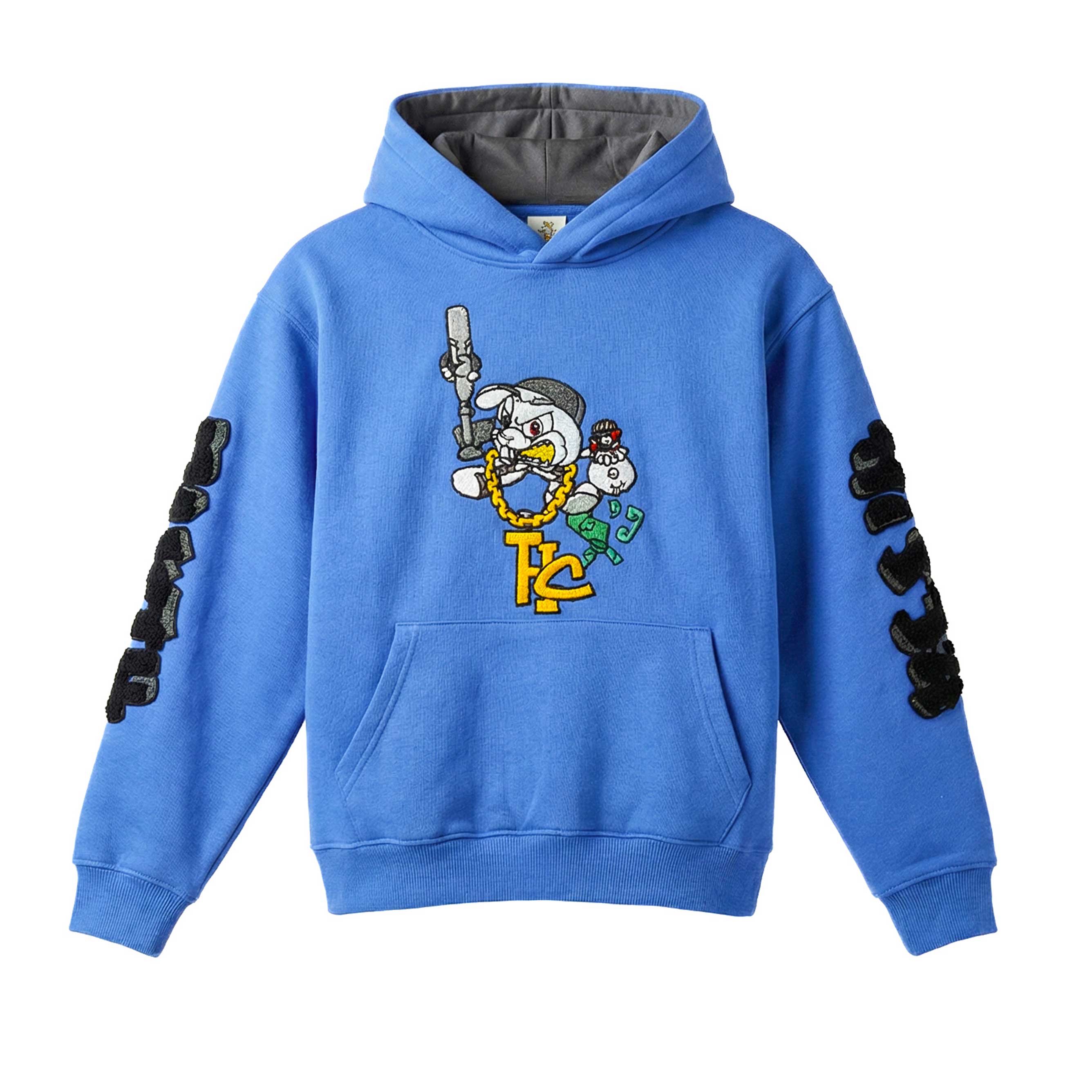 Blue Graphic Pullover Hoodie