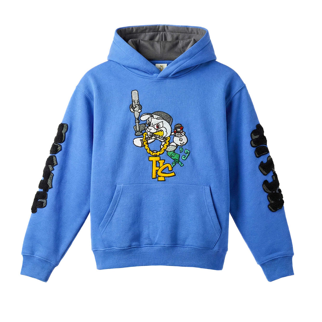 Blue Graphic Pullover Hoodie