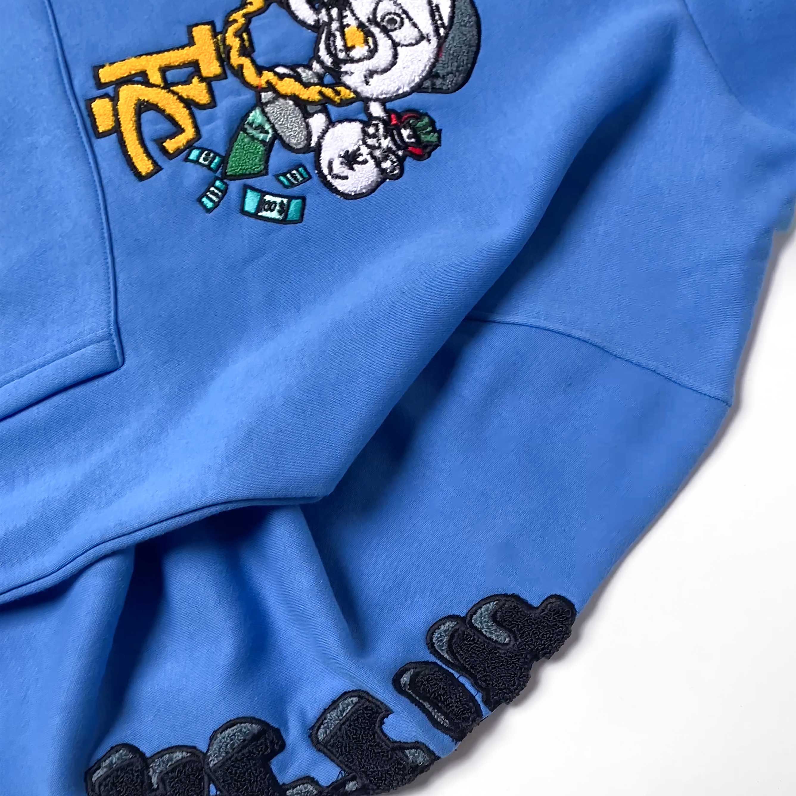 Blue Graphic Pullover Hoodie