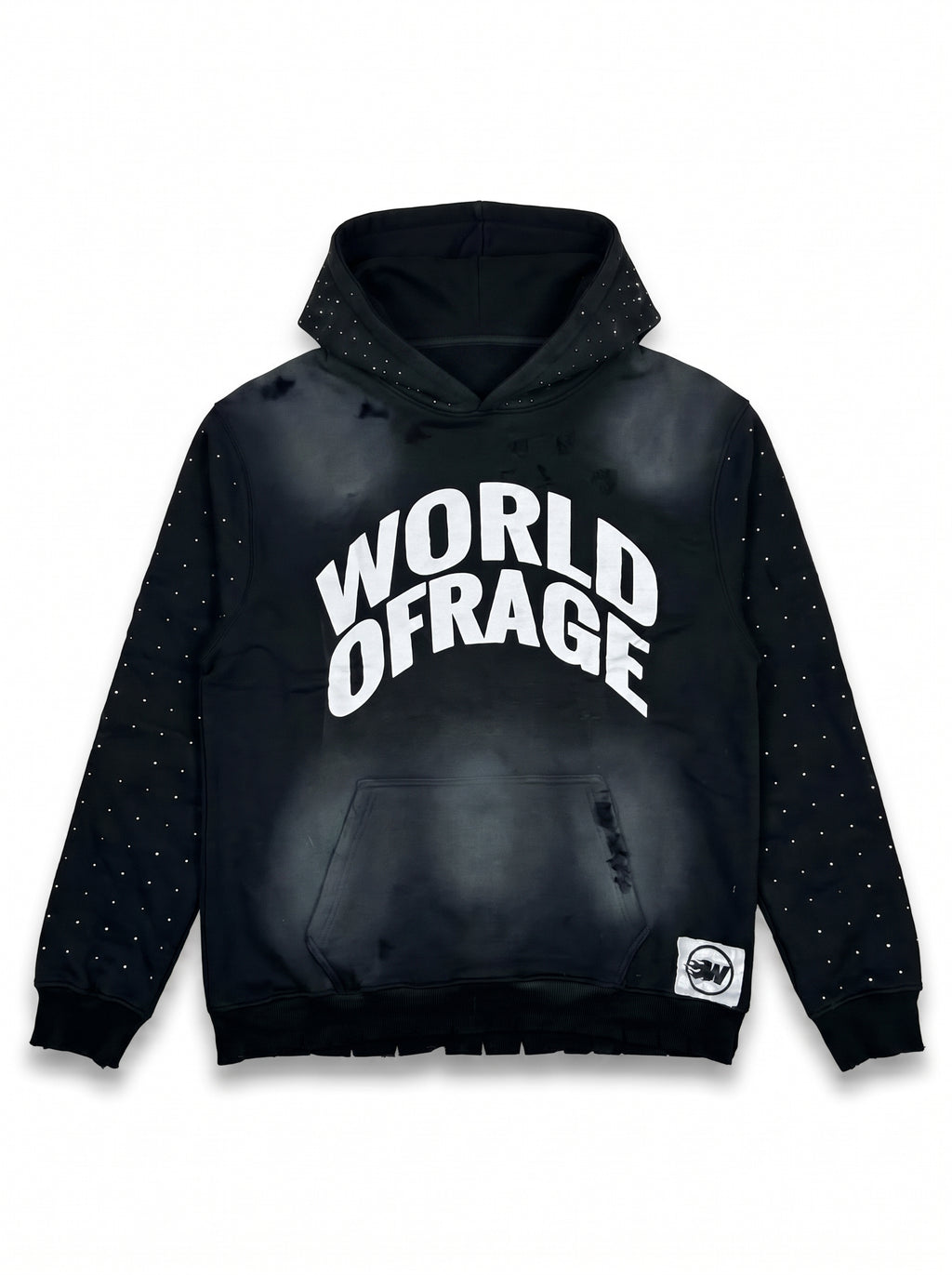 Rhinestone Distressed Hoodie