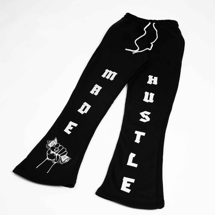 HUSTLE MADE  FLARES - Black