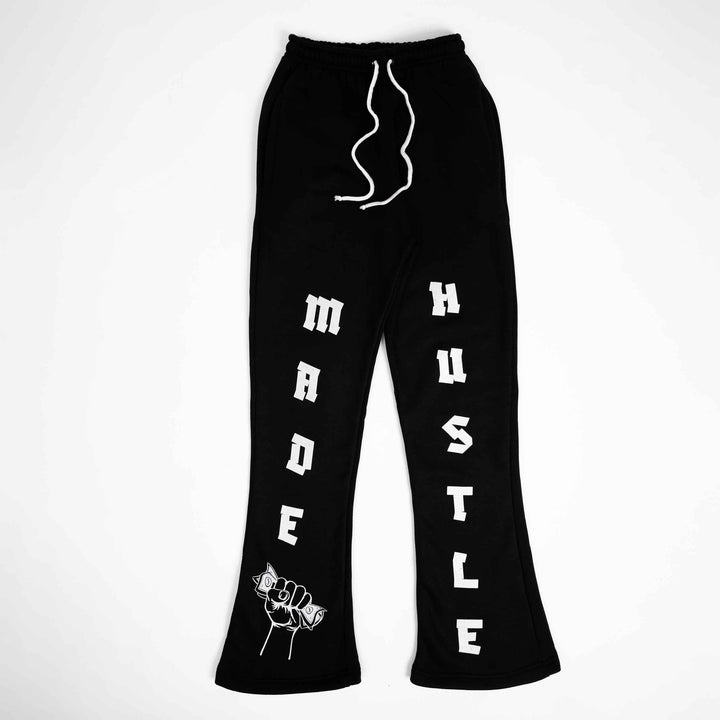 HUSTLE MADE  FLARES - Black
