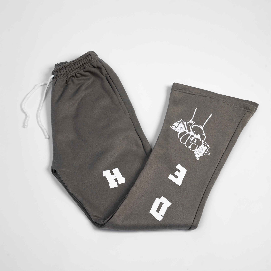 HUSTLE MADE  FLARES - Grey