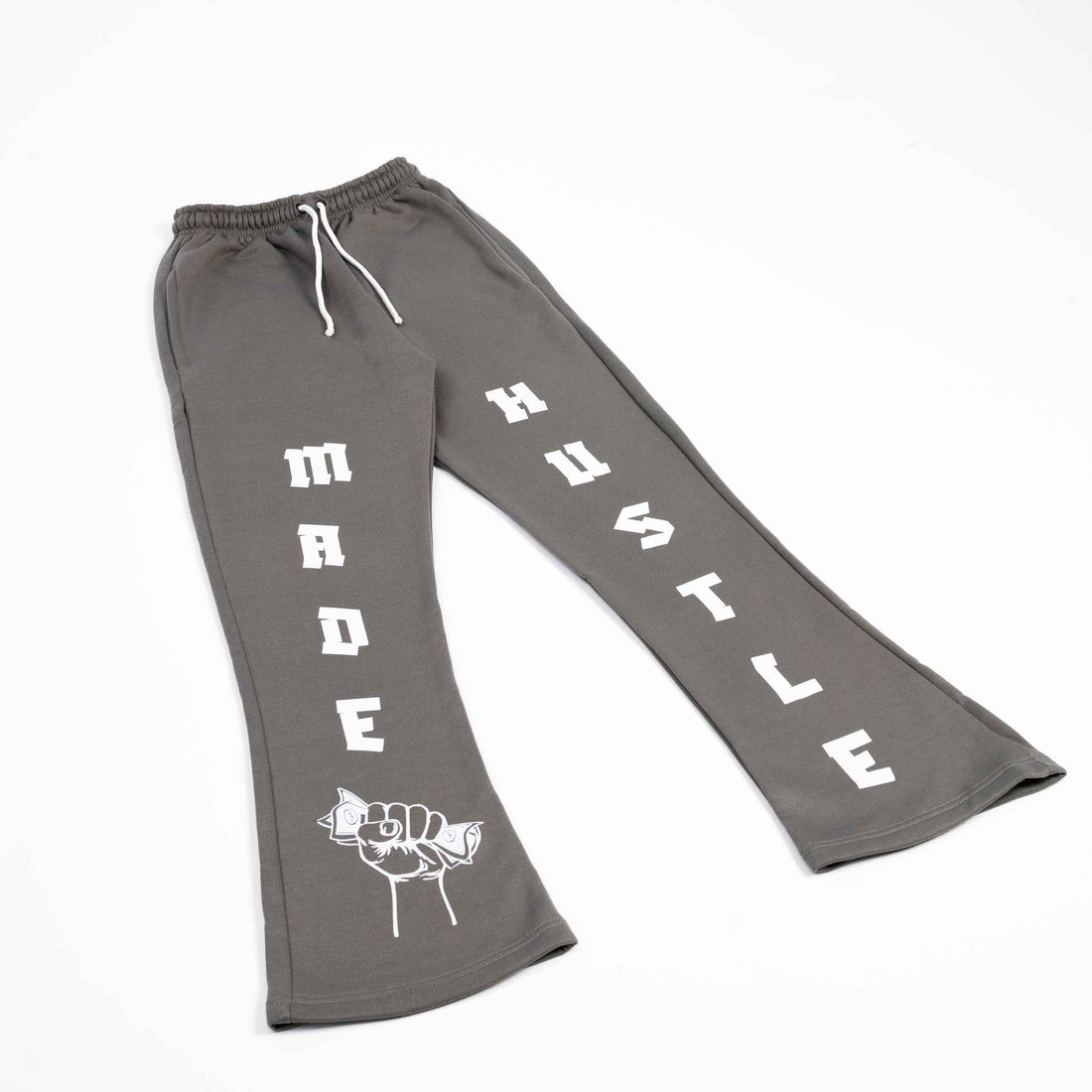 HUSTLE MADE  FLARES - Grey