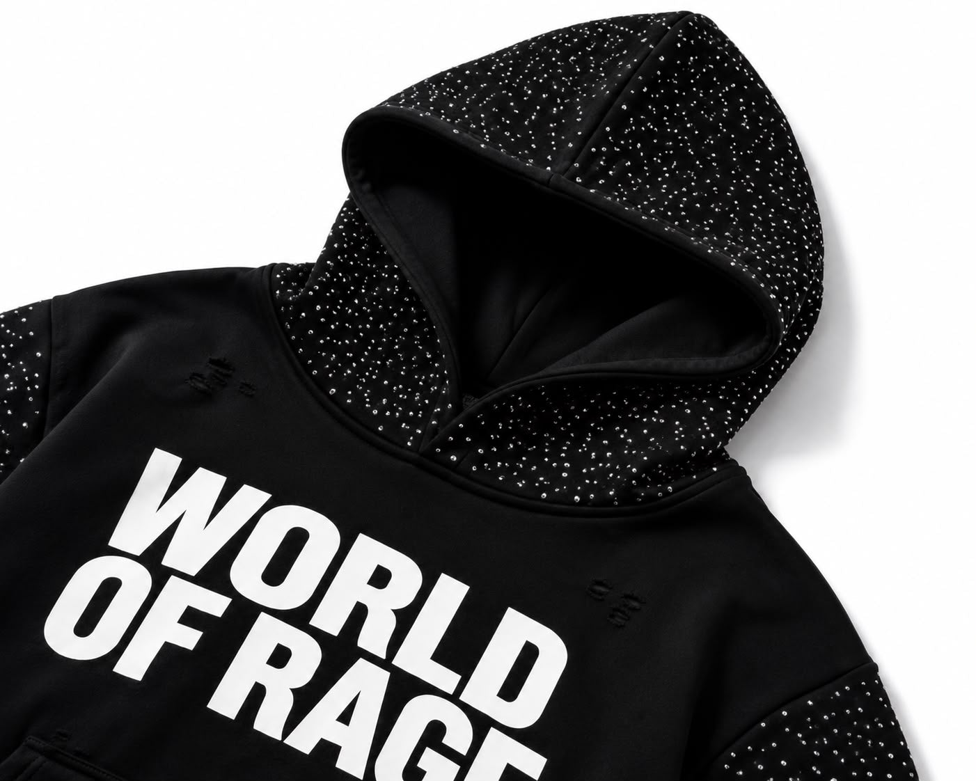 Rhinestone Distressed Hoodie