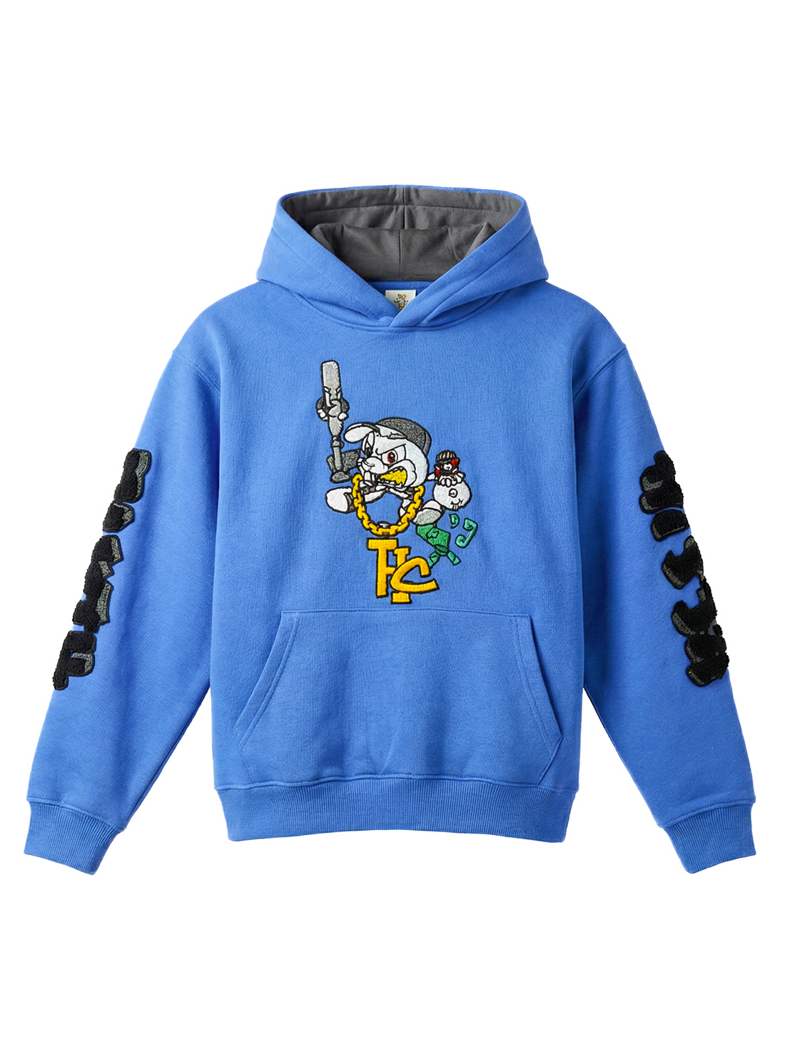 Blue Graphic Pullover Hoodie